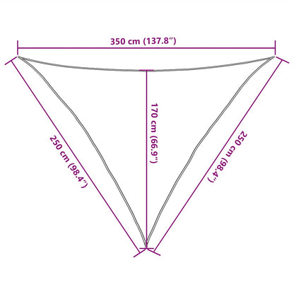 Vela Parasole 160 g/m² Triangolare Sabbia 2,5x2,5x3,5 m in HDPE | homemem39
