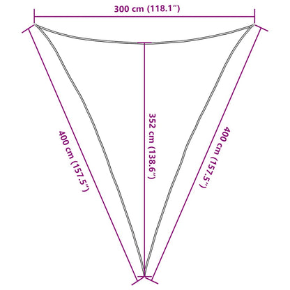 Vela Parasole 160 g/m² Triangolare Sabbia 3x4x4 m in HDPE | homemem39