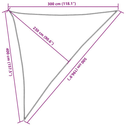 Vela Parasole 160 g/m² Triangolare Sabbia 3x4x5 m in HDPE | homemem39