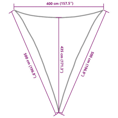 Vela Parasole 160 g/m² Triangolare Sabbia 4x5x5 m in HDPE