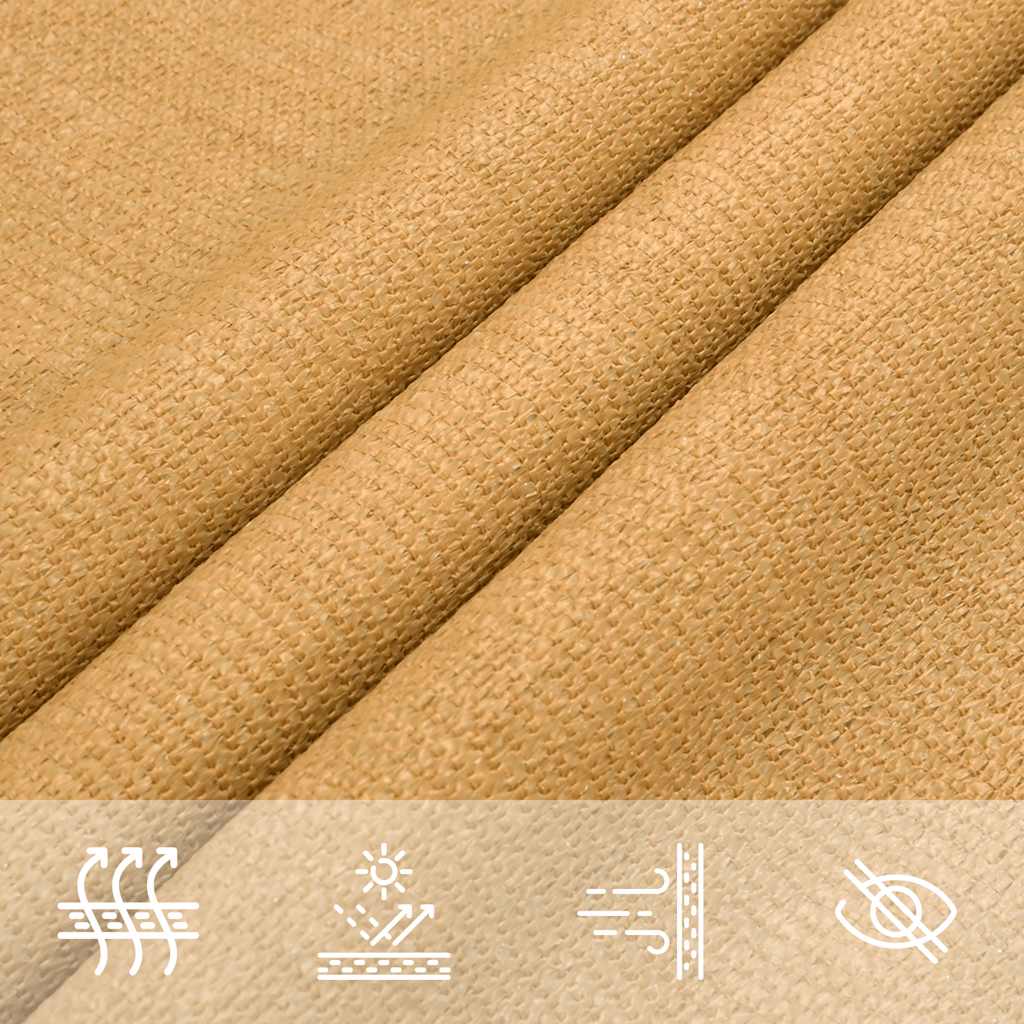 Vela Parasole 160 g/m² Triangolare Sabbia 5x7x7 m in HDPE | homemem39