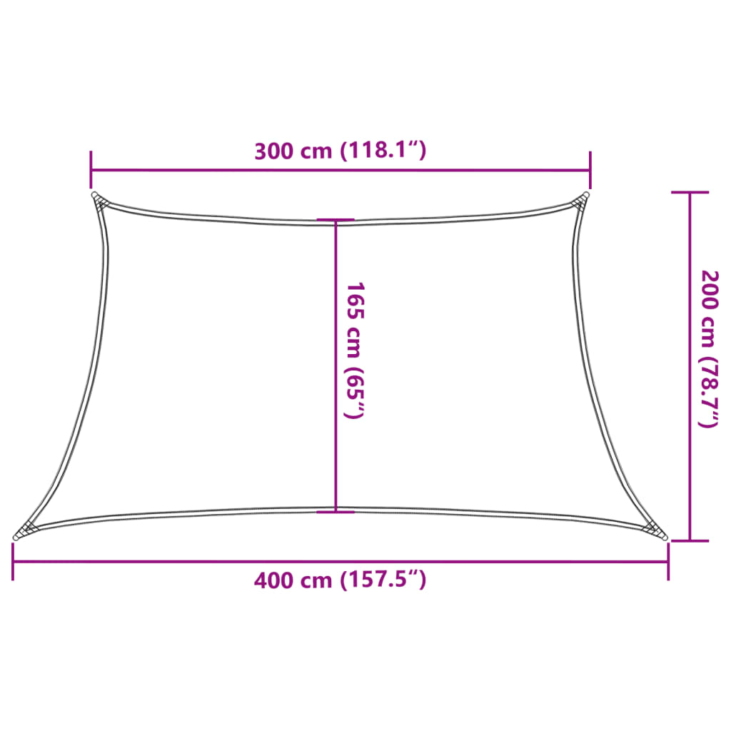 Vela Parasole 160 g/m² Trapezio Grigio Chiaro 3/4x2 m in HDPE | homemem39