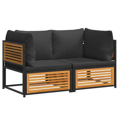 Set Divani da Giardino 2pz con Cuscini Legno Massello di Acacia | homemem39