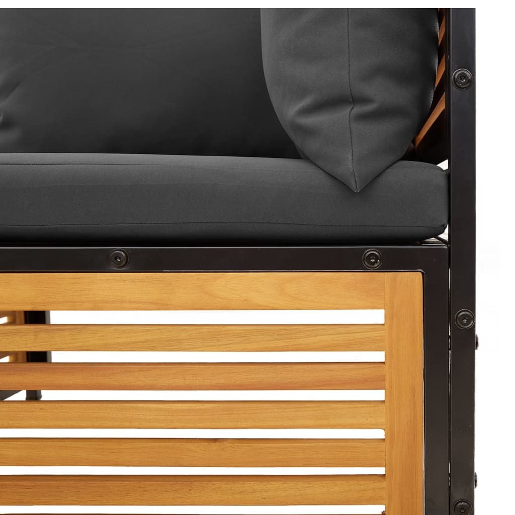 Set Divani da Giardino 2pz con Cuscini Legno Massello di Acacia | homemem39