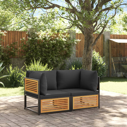 Set Divani da Giardino 2pz con Cuscini Legno Massello di Acacia | homemem39