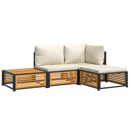 Set Divani da Giardino 4pz con Cuscini Legno Massello di Acacia - homemem39