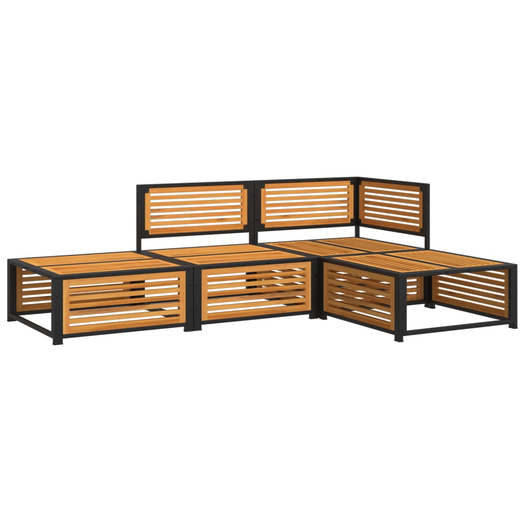 Set Divani da Giardino 4pz con Cuscini Legno Massello di Acacia | homemem39
