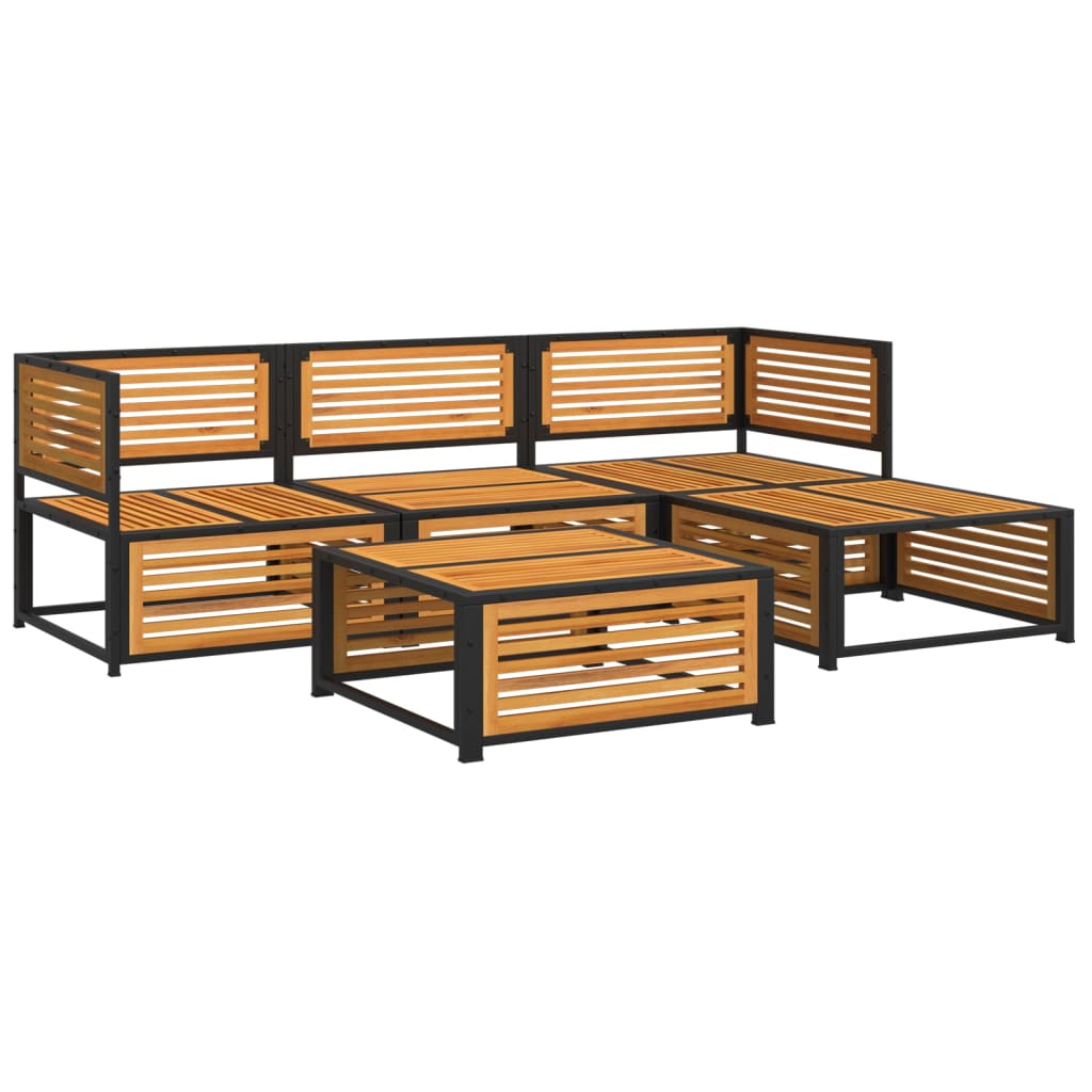 Set Divano da Giardino 5 pz con Cuscini Legno Massello Acacia - homemem39