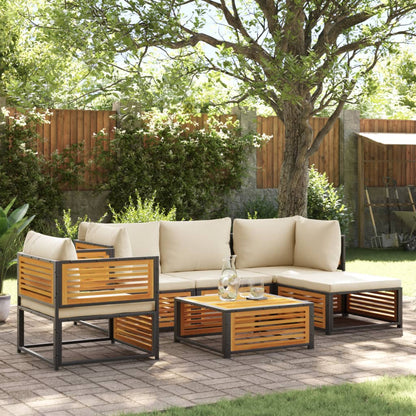 Set Divano da Giardino 6 pz con Cuscini in Massello di Acacia | homemem39