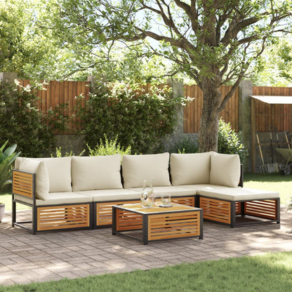 Set Divano da Giardino 6 pz con Cuscini in Massello di Acacia | homemem39