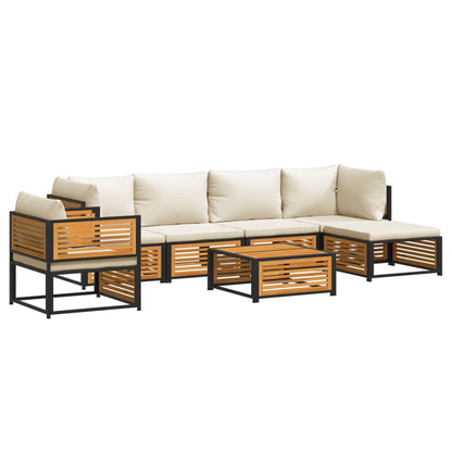Set Divano da Giardino 7 pz con Cuscini Legno Massello Acacia | homemem39
