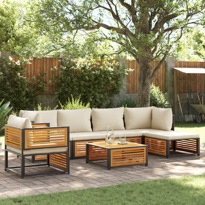 Set Divano da Giardino 7 pz con Cuscini Legno Massello Acacia | homemem39