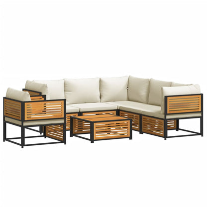 Set Divano da Giardino 7 pz con Cuscini Legno Massello Acacia | homemem39