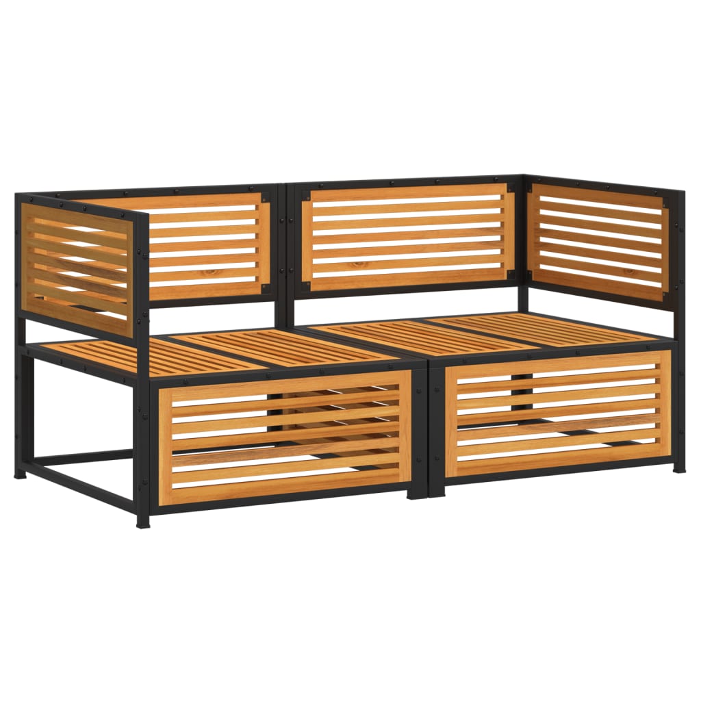Set Divani da Giardino 2pz con Cuscini Legno Massello di Acacia | homemem39