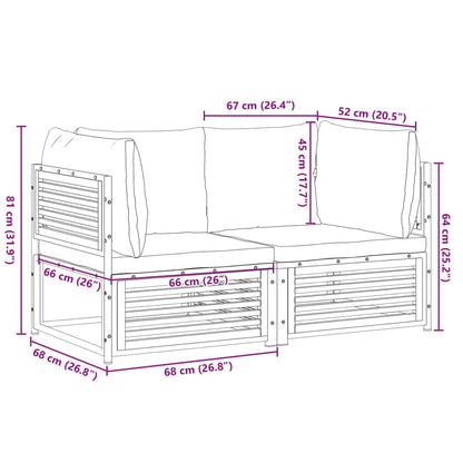 Set Divani da Giardino 2pz con Cuscini Legno Massello di Acacia | homemem39