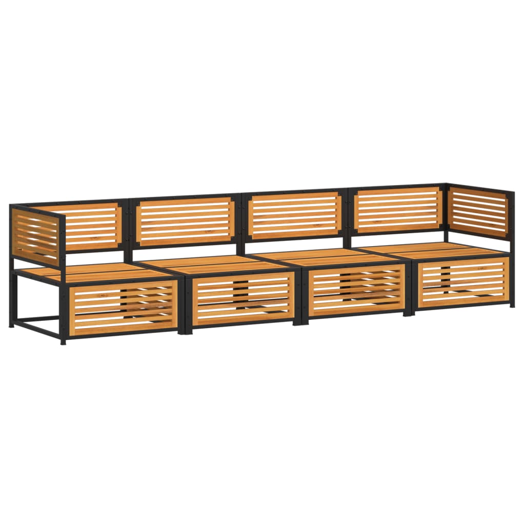 Set Divani da Giardino 4pz con Cuscini Legno Massello di Acacia - homemem39