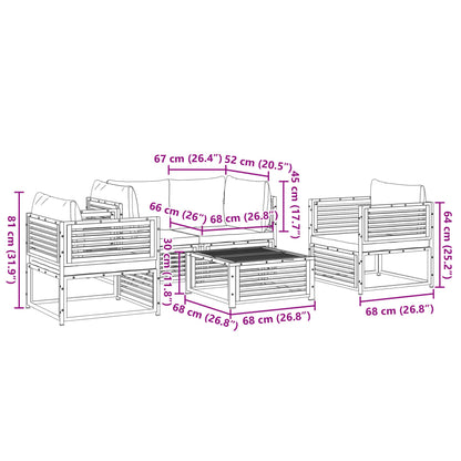 Set Divano da Giardino 5 pz con Cuscini Legno Massello Acacia | homemem39