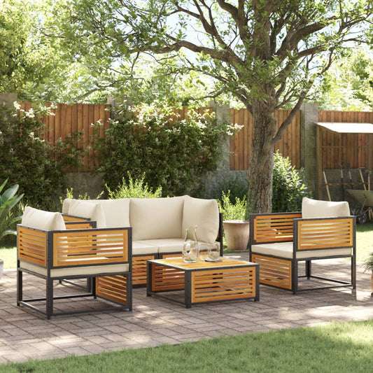 Set Divano da Giardino 5 pz con Cuscini Legno Massello Acacia - homemem39