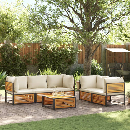 Set Divano da Giardino 6 pz con Cuscini in Massello di Acacia | homemem39