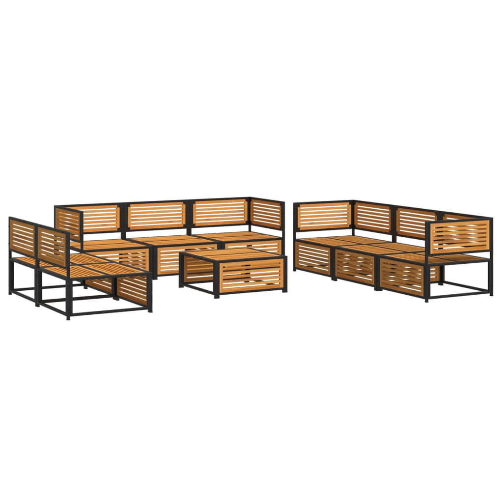 Set Divano Giardino 9 pz con Cuscini Legno Massello di Acacia - homemem39