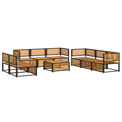 Set Divano Giardino 9 pz con Cuscini Legno Massello di Acacia - homemem39
