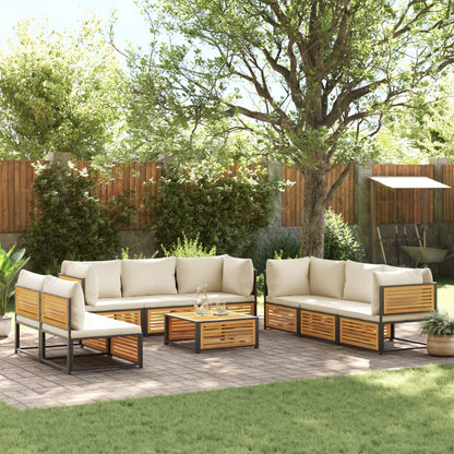 Set Divano Giardino 9 pz con Cuscini Legno Massello di Acacia | homemem39