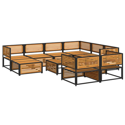 Set Divani da Giardino 10pz con Cuscini Legno Massello Acacia | homemem39