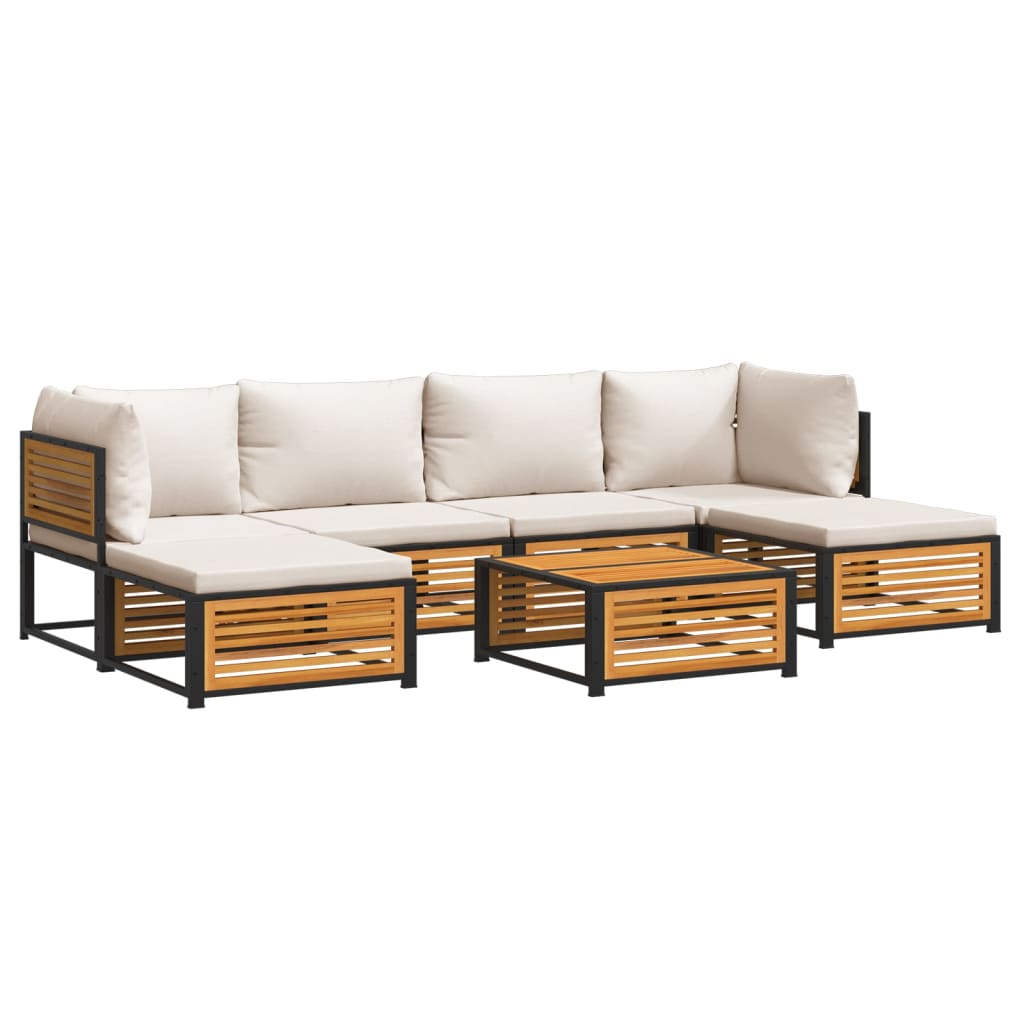 Set Divano da Giardino 7 pz con Cuscini Legno Massello Acacia - homemem39