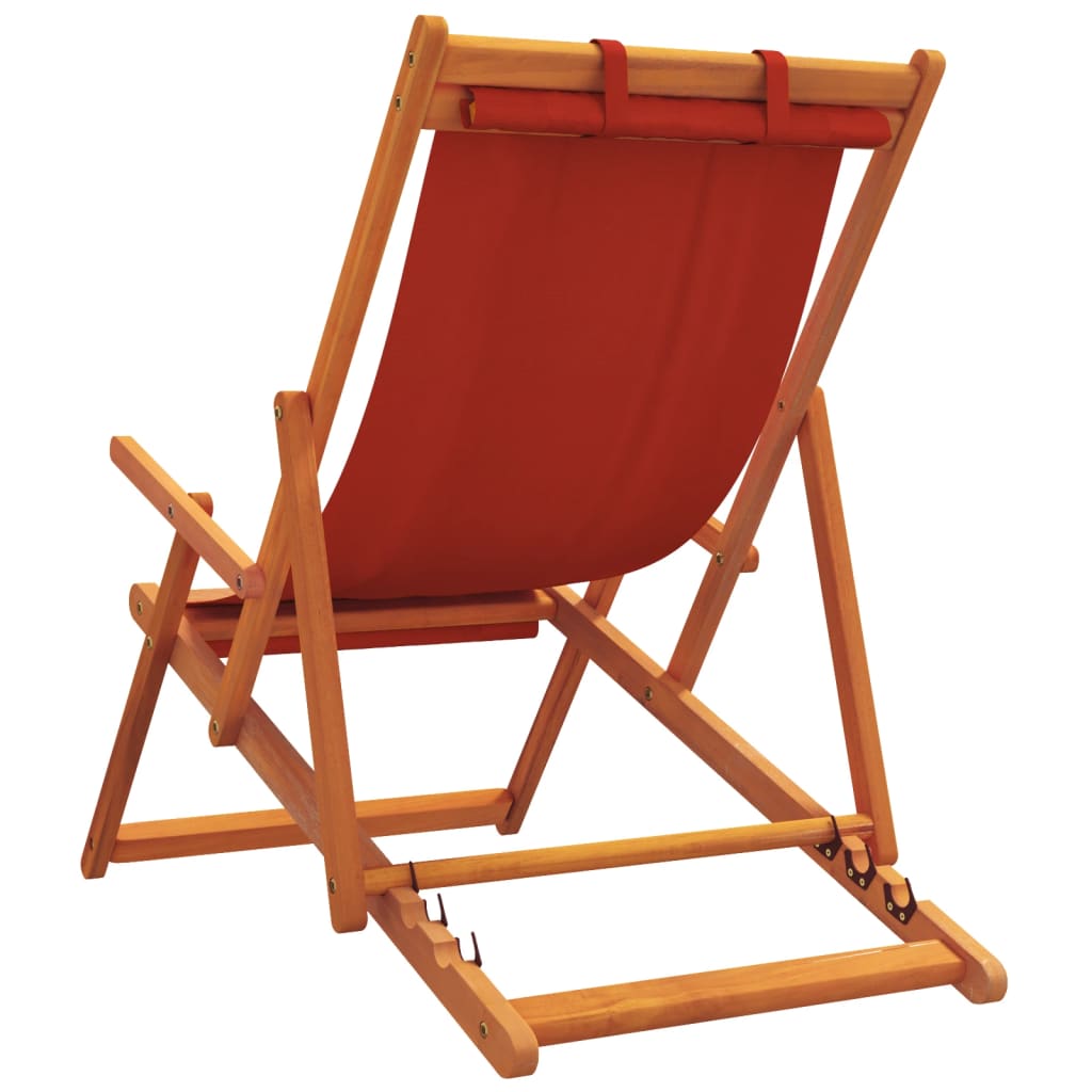 Sedie da Spiaggia Pieghevoli 2 pz in Tessuto Rosso | homemem39