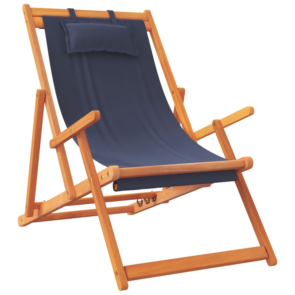 Sedie da Spiaggia Pieghevoli 2 pz in Tessuto Blu | homemem39