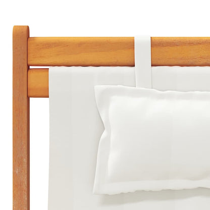 Sedie da Spiaggia Pieghevoli 2 pz Crema in Tessuto | homemem39