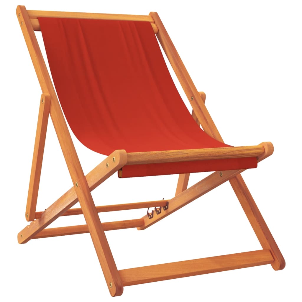 Sedie da Spiaggia Pieghevoli 2 pz in Tessuto Rosso | homemem39