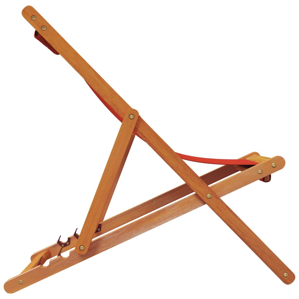 Sedie da Spiaggia Pieghevoli 2 pz in Tessuto Rosso - homemem39