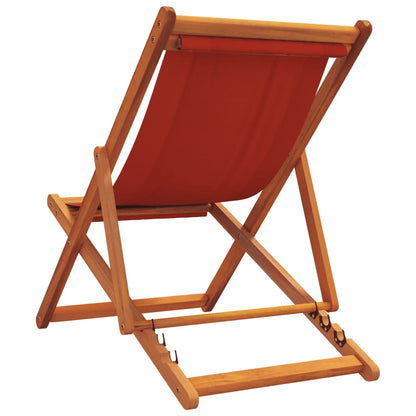 Sedie da Spiaggia Pieghevoli 2 pz in Tessuto Rosso | homemem39