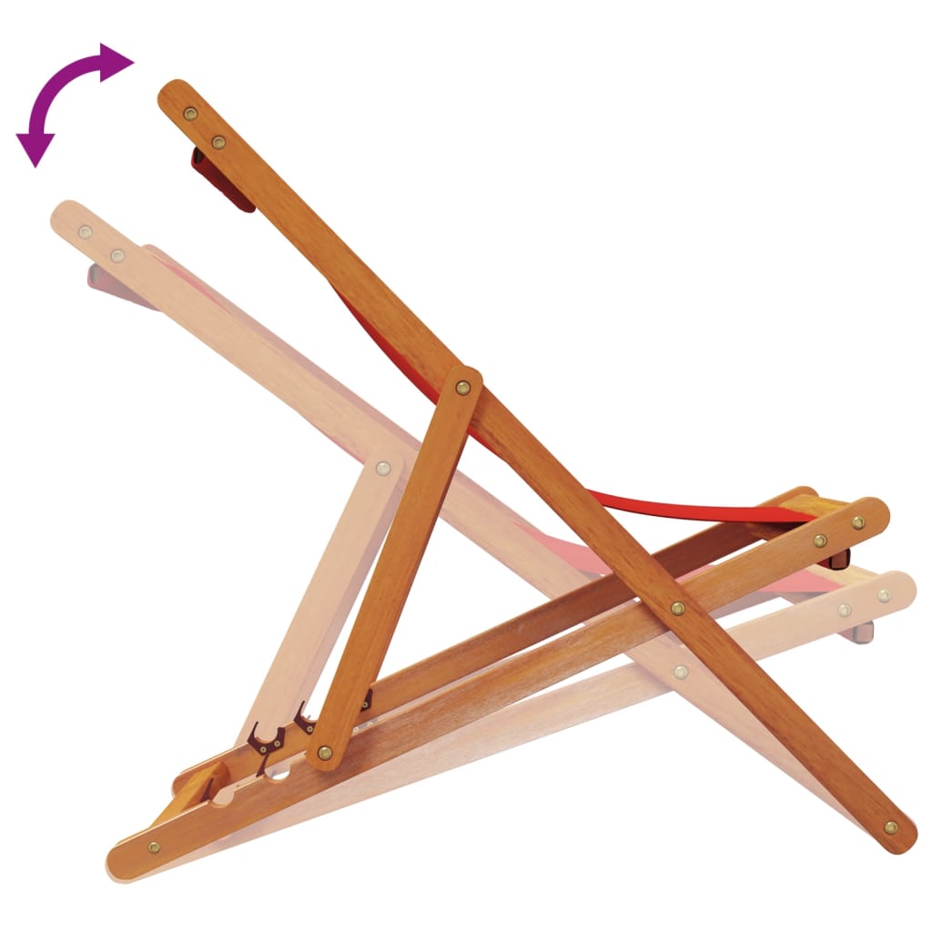 Sedie da Spiaggia Pieghevoli 2 pz in Tessuto Rosso - homemem39