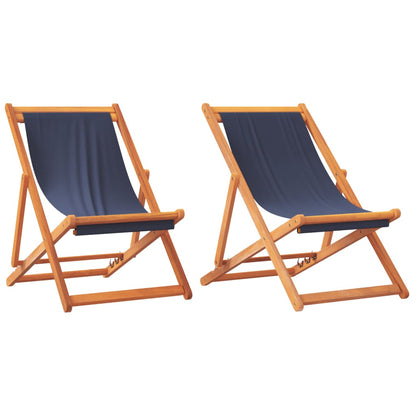 Sedie da Spiaggia Pieghevoli 2 pz in Tessuto Blu | homemem39