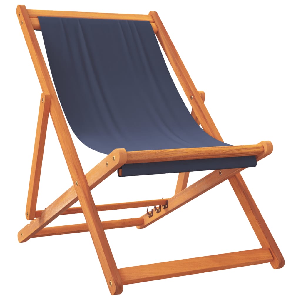 Sedie da Spiaggia Pieghevoli 2 pz in Tessuto Blu | homemem39