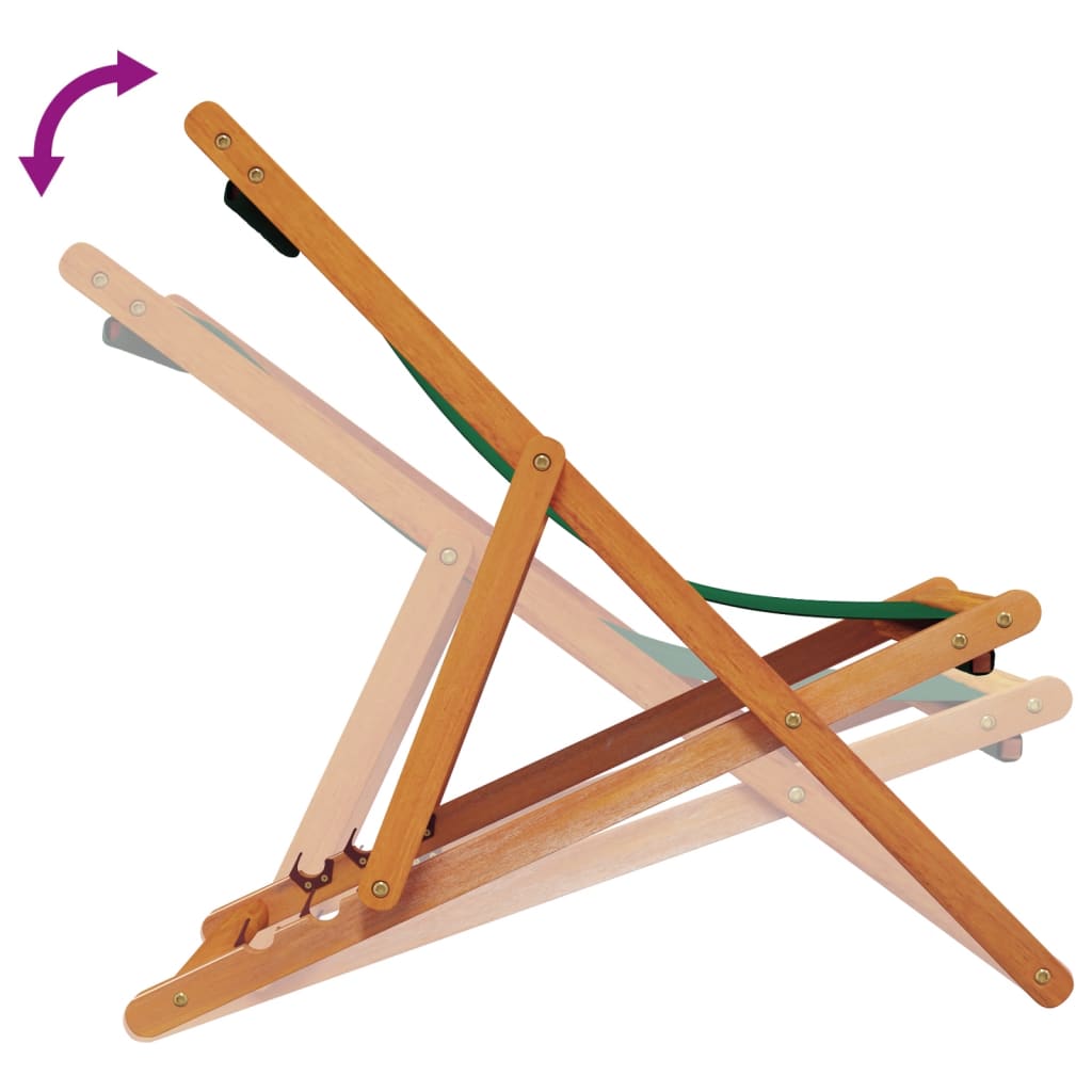 Sedie da Spiaggia Pieghevoli 2 pz Verdi in Tessuto - homemem39