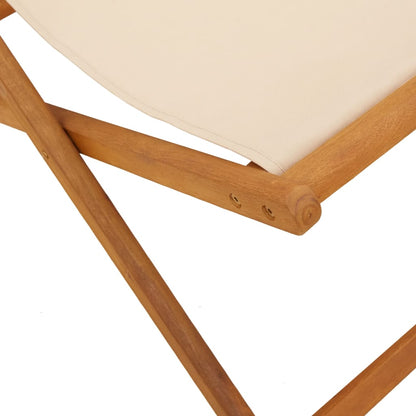 Sedie da Spiaggia Pieghevoli 2 pz Beige in Tessuto e Legno | homemem39