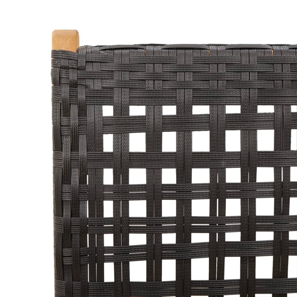 Sedie Giardino Reclinabili 8pz Nere Polyrattan e Legno Massello | homemem39