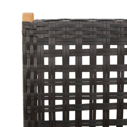 Sedie Giardino Reclinabili 8pz Nere Polyrattan e Legno Massello | homemem39