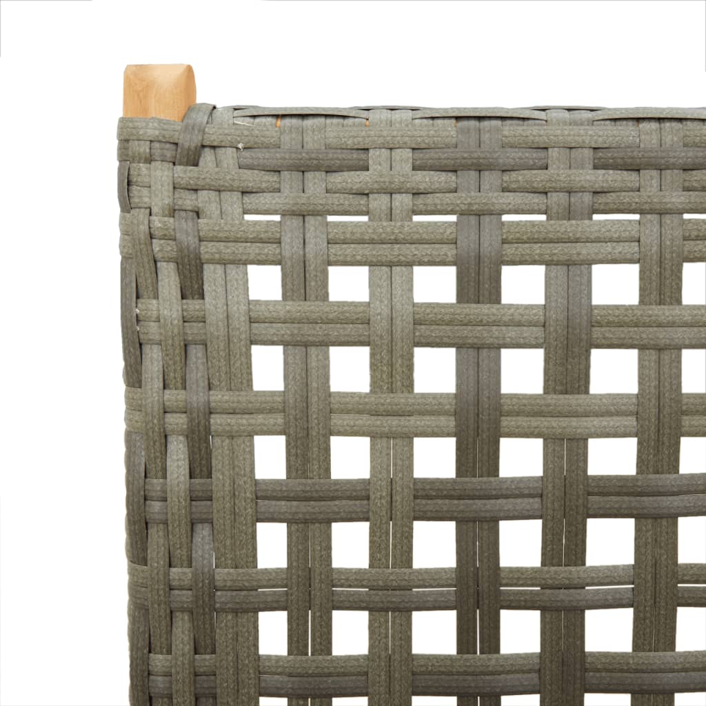 Sedie Giardino Reclinabili 4pz Grigie Polyrattan Legno Massello - homemem39