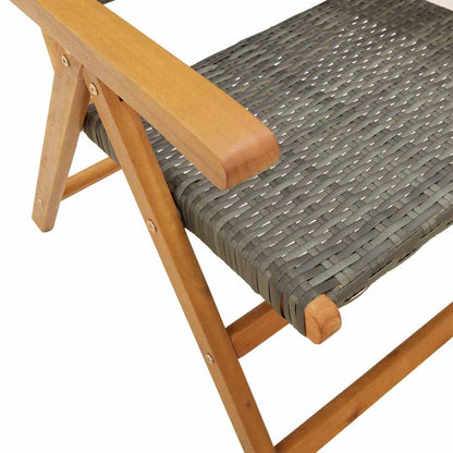 Sedie Giardino Reclinabili 6pz Grigie Polyrattan Legno Massello | homemem39