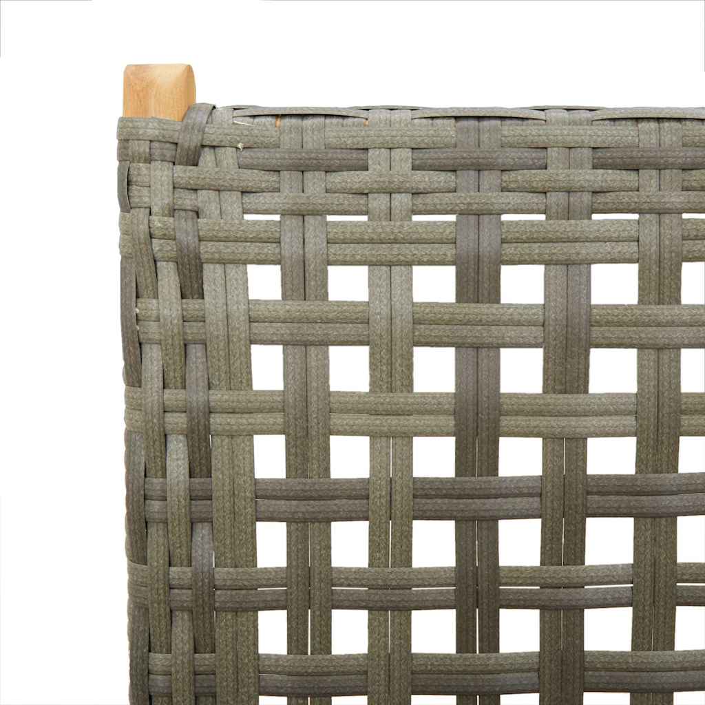 Sedie Giardino Reclinabili 6pz Grigie Polyrattan Legno Massello | homemem39