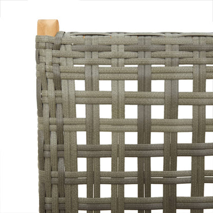 Sedie Giardino Reclinabili 8pz Grigie Polyrattan Legno Massello - homemem39