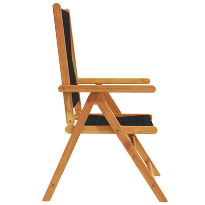 Sedie da Giardino Reclinabili 6pz Nere Legno Massello di Acacia | homemem39