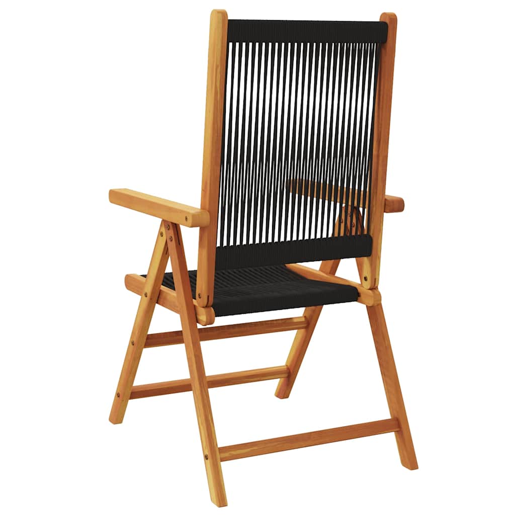 Sedie da Giardino Reclinabili 6pz Nere Legno Massello di Acacia | homemem39