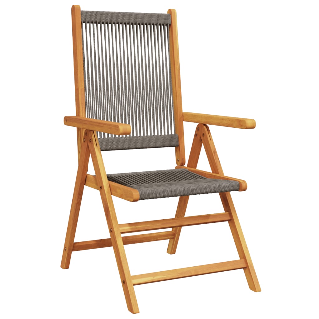 Sedie da Giardino Reclinabili 4pz Grigie Legno Massello Acacia | homemem39