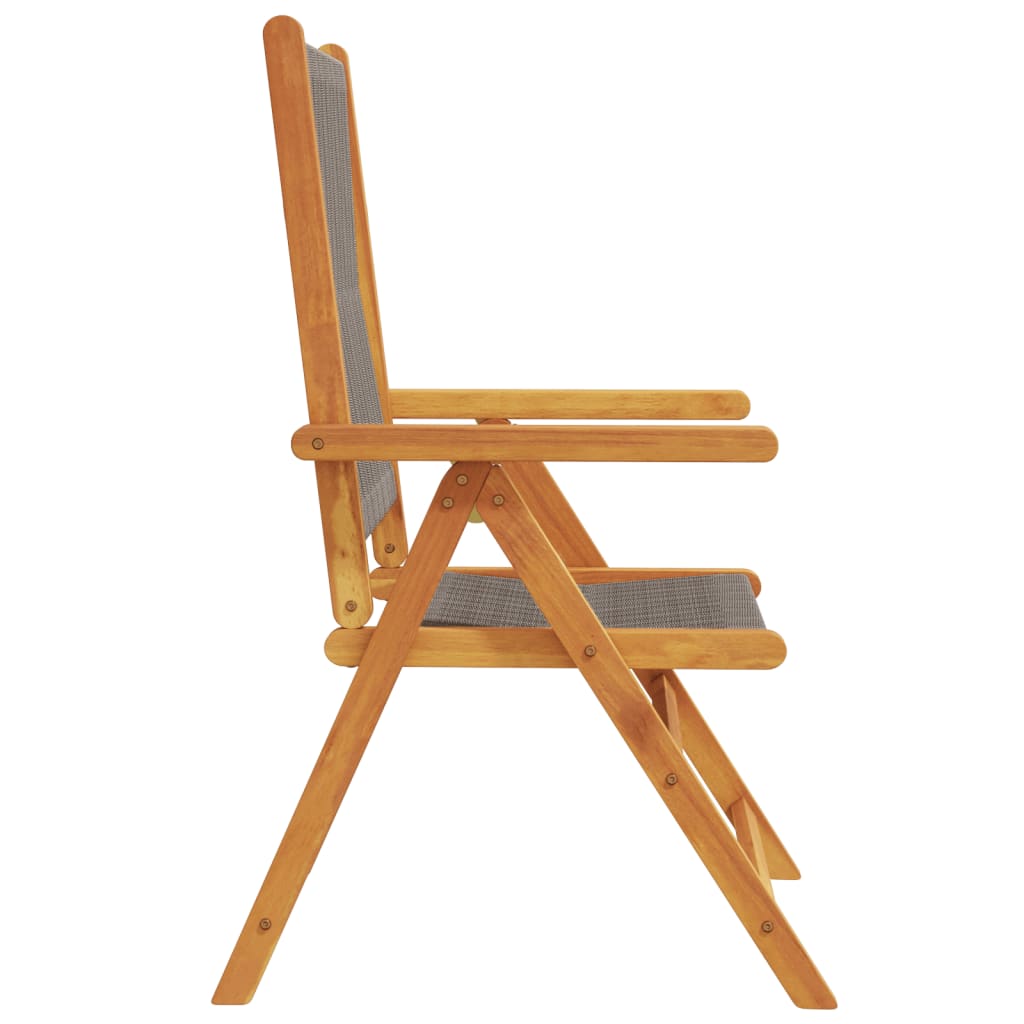 Sedie da Giardino Reclinabili 4pz Grigie Legno Massello Acacia | homemem39