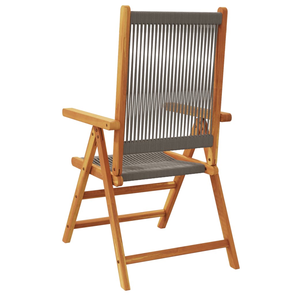 Sedie da Giardino Reclinabili 4pz Grigie Legno Massello Acacia | homemem39